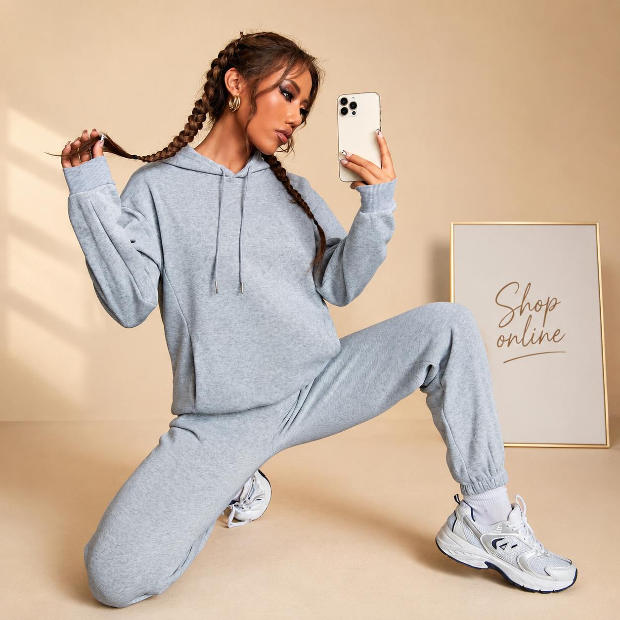BASIC GREY HOOD TRACKSUIT