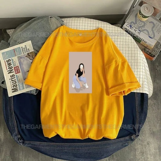 MUSTARD T-SHIRT ( SITTING GIRL)