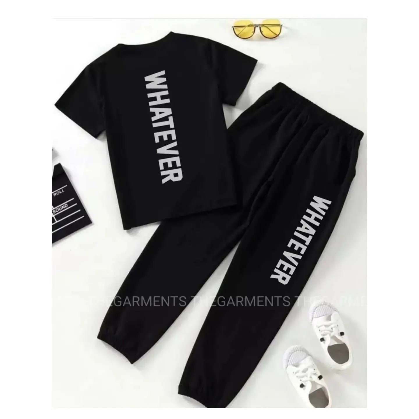 BLACK TSHIRT WHATEVER WITH BLACK TROUSER WHATEVER