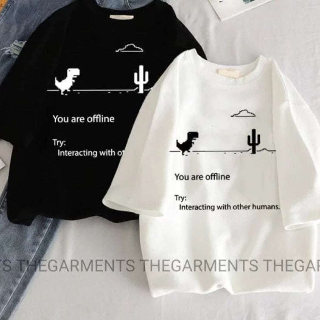 PACK OF 2 T-SHIRT BLACK AND WHITE ( OFLLINE)