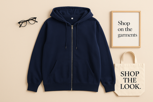 NAVY BLUE ZIPPER HOODIE