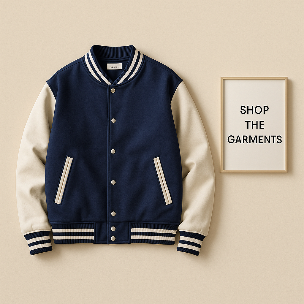NAVY BLUE BASEBALL JACKET