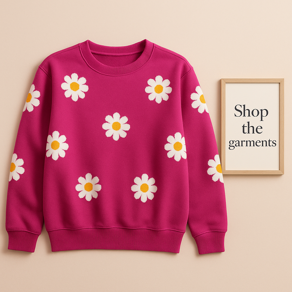 SUNFLOWER ALL OVER HOT PINK SWEATSHIRT
