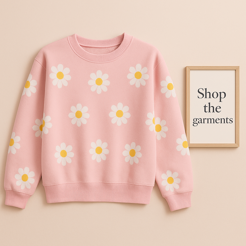 SUNFLOWER ALL OVER PINK SWEATSHIRT