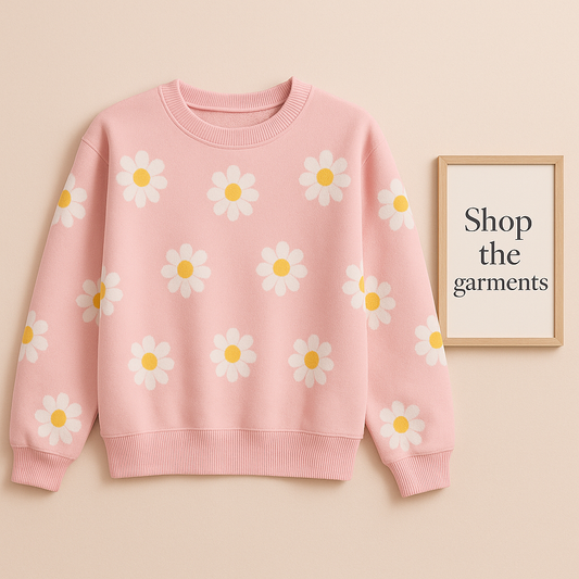 SUNFLOWER ALL OVER PINK SWEATSHIRT