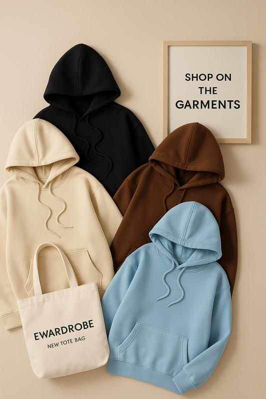 PACK OF 4 PLAIN HOODIES ( BEIGE ,BLACK ,SKY BLUE ,DARK BROWN)