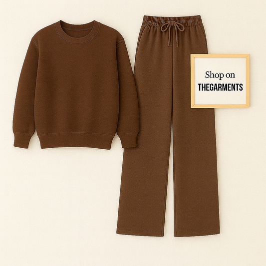 BROWN SWEATSHIRT WITH BROWN FLAPPER