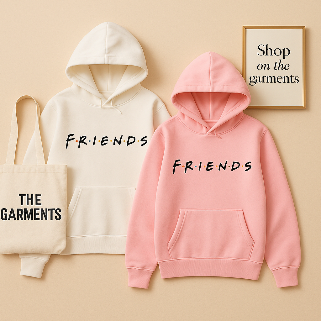 PACK OF WHITE AND PINK HOODIE( FRIENDS)
