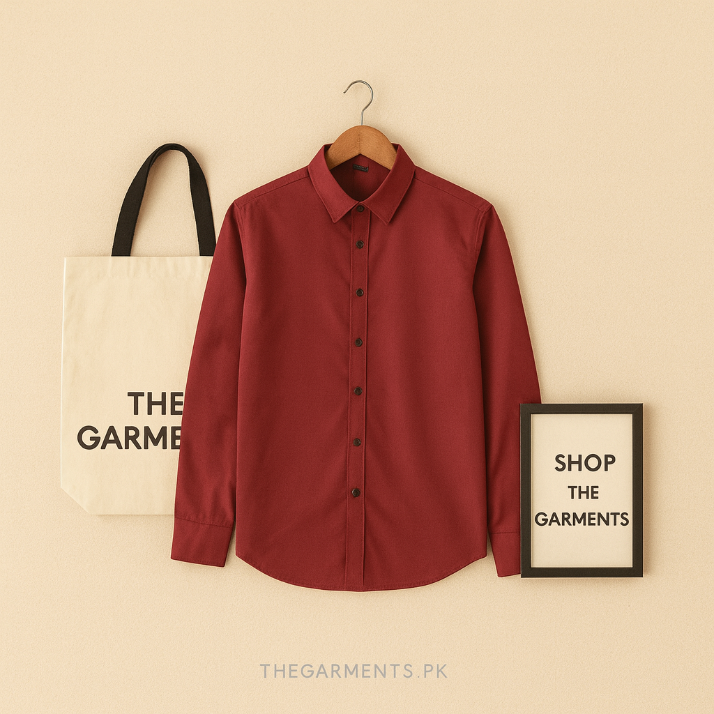 MAROON BUTTON DOWN SHIRT