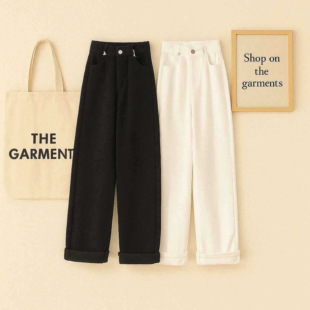 PACK OF 2 WIDE LEG JEANS WHITE AND BLACK