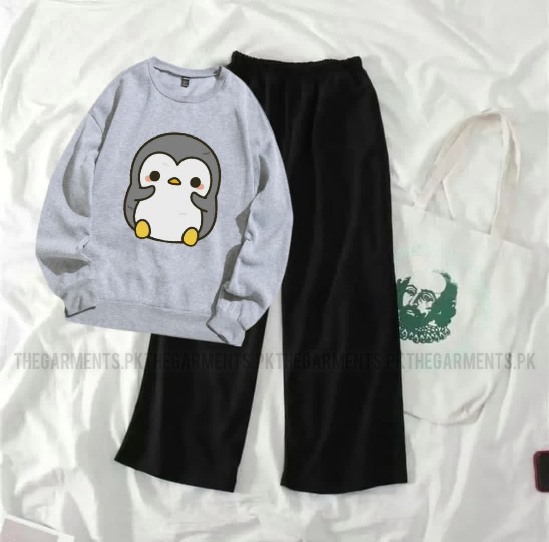 PENGUIN GREY SWEATSHIRT WITH FLAPPER