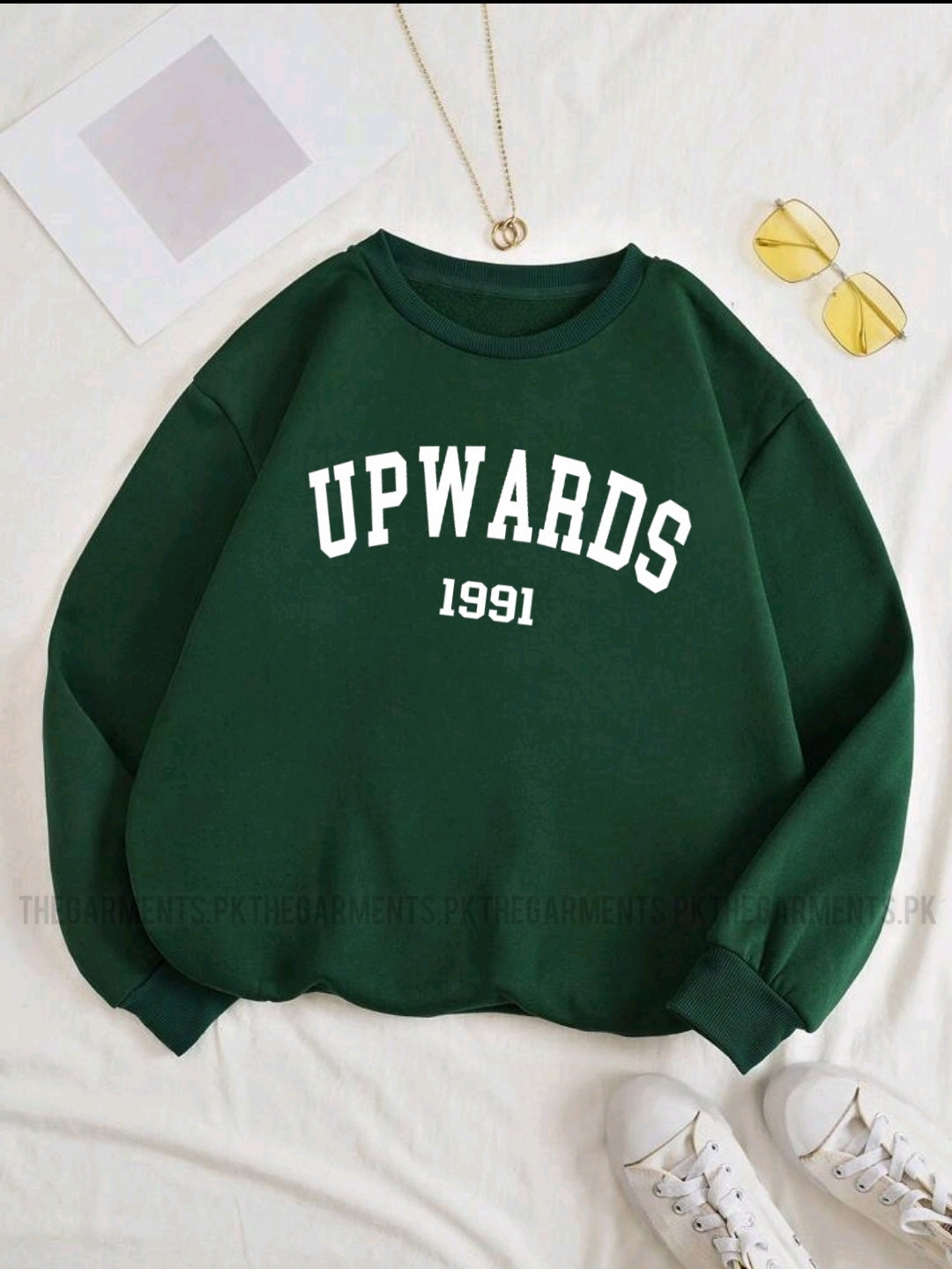 BOTTLE GREEN SWEATSHIRT ( UPWARDS)