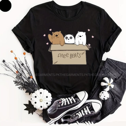 BLACK T-SHIRT ( FREE BEARS)