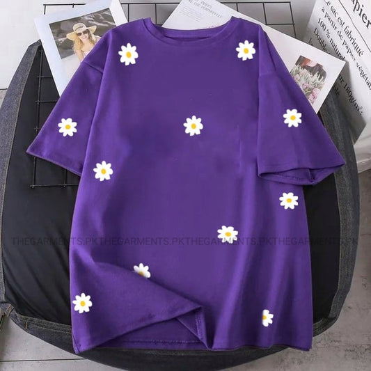 PURPLE T-SHIRT ( DAISY ALL OVER)