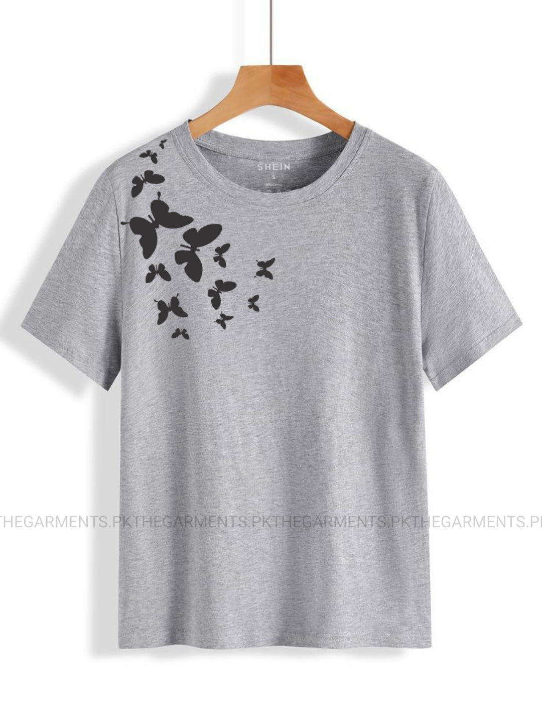 GREY TSHIRT ( SHOULDER BUTTERFLIES)