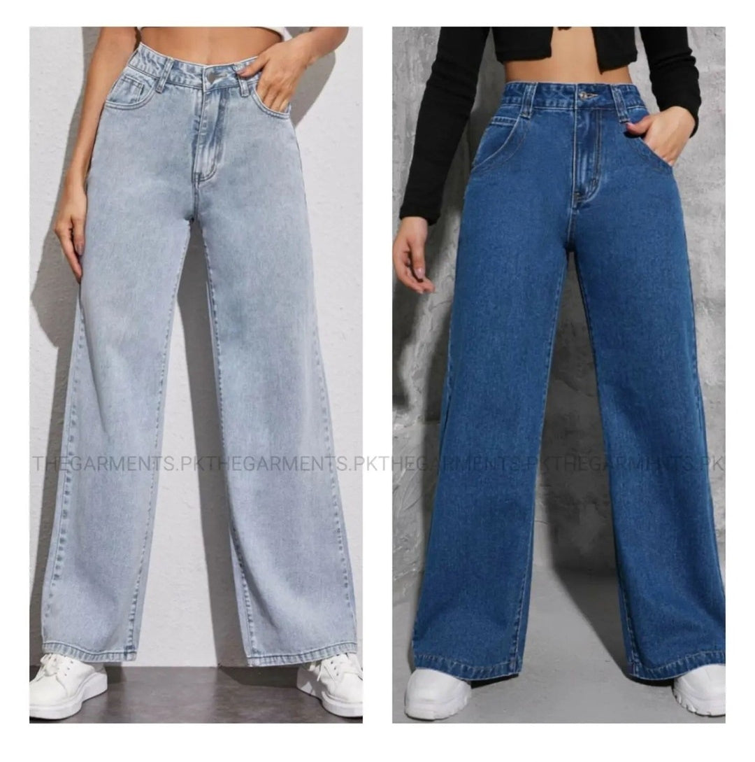 PACK OF 2 WIDE LEG JEANS ( DARK BLUE AND ICE BLUE)