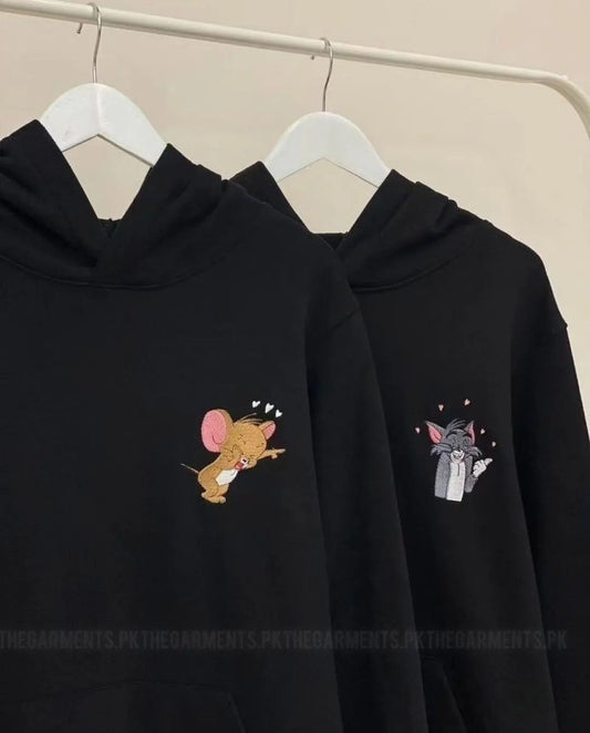 PACK OF COUPLE BLACK HOODIE (TOM JERRY POCKET SIZE)