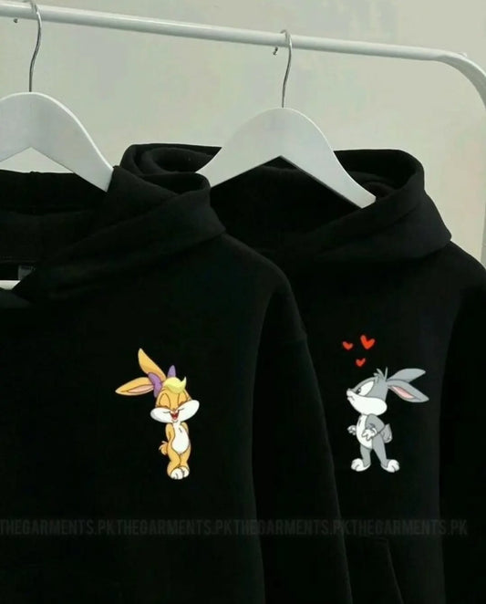 PACK OF COUPLE BLACK HOODIE (LOONEY TUNES POCKET SIZE)