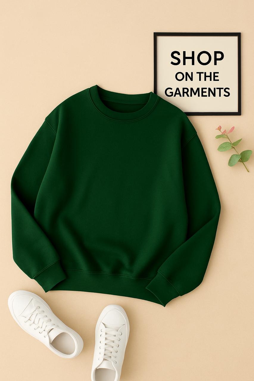 PLAIN BOTTLE GREEN SWEATSHIRT