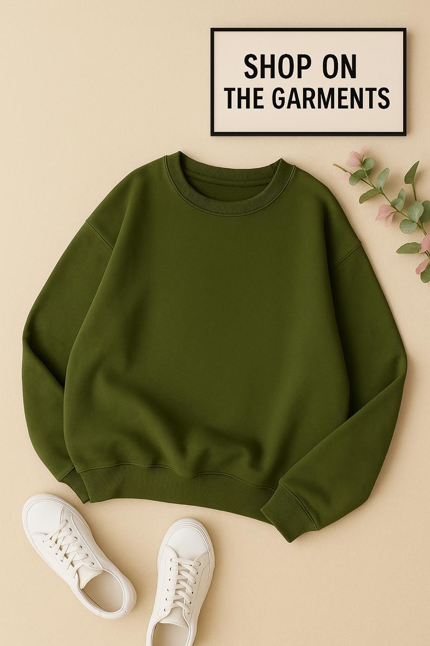PLAIN OLIVE GREEN SWEATSHIRT