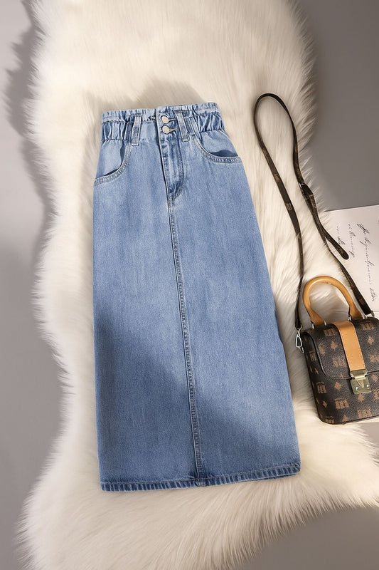 ICE BLUE DENIM SKIRT