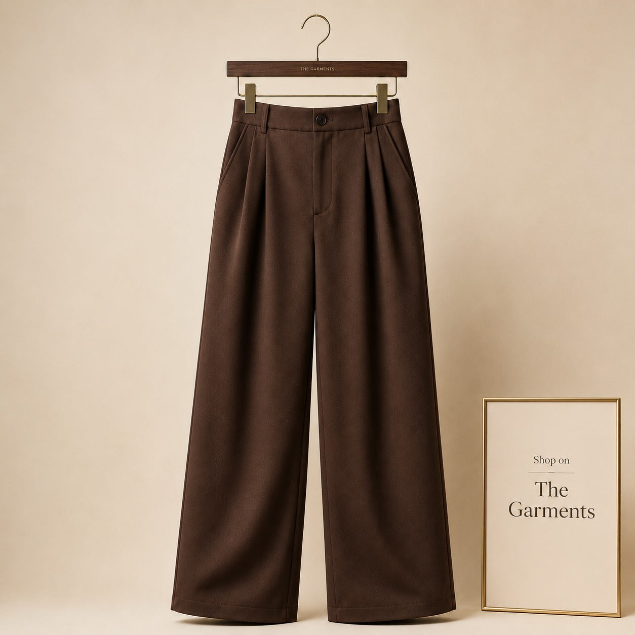 BROWN FORMAL PANT WIDE LEG