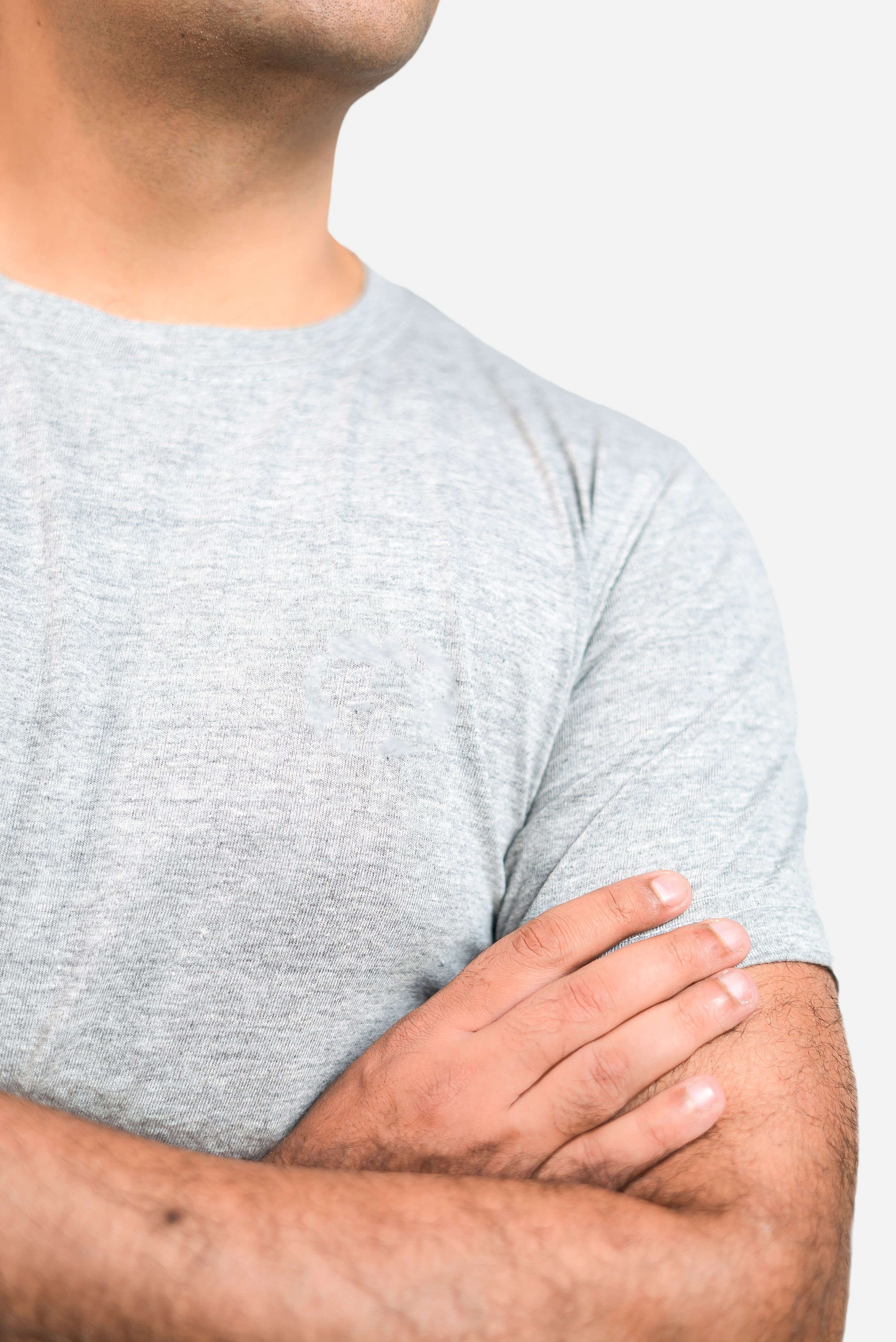 Crew Neck Short Sleeve Tee - Grey // Men - teehoodie.co