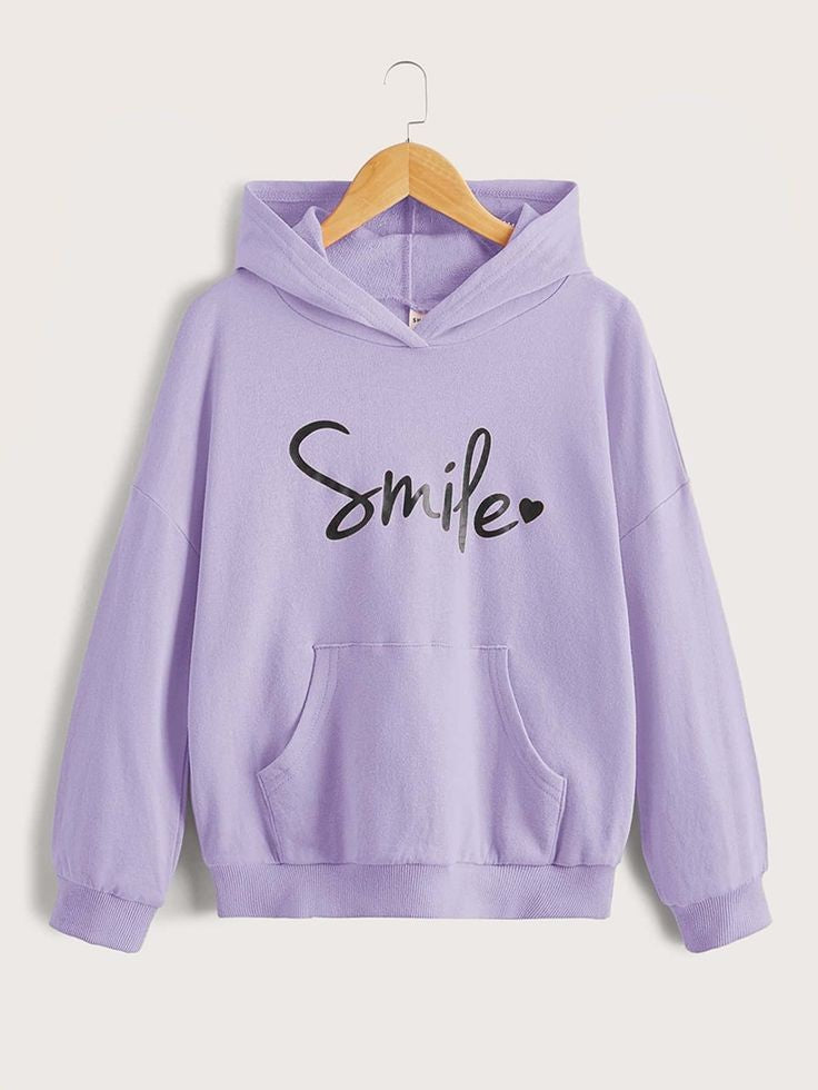 SMILE HEART LILAC HOODIE