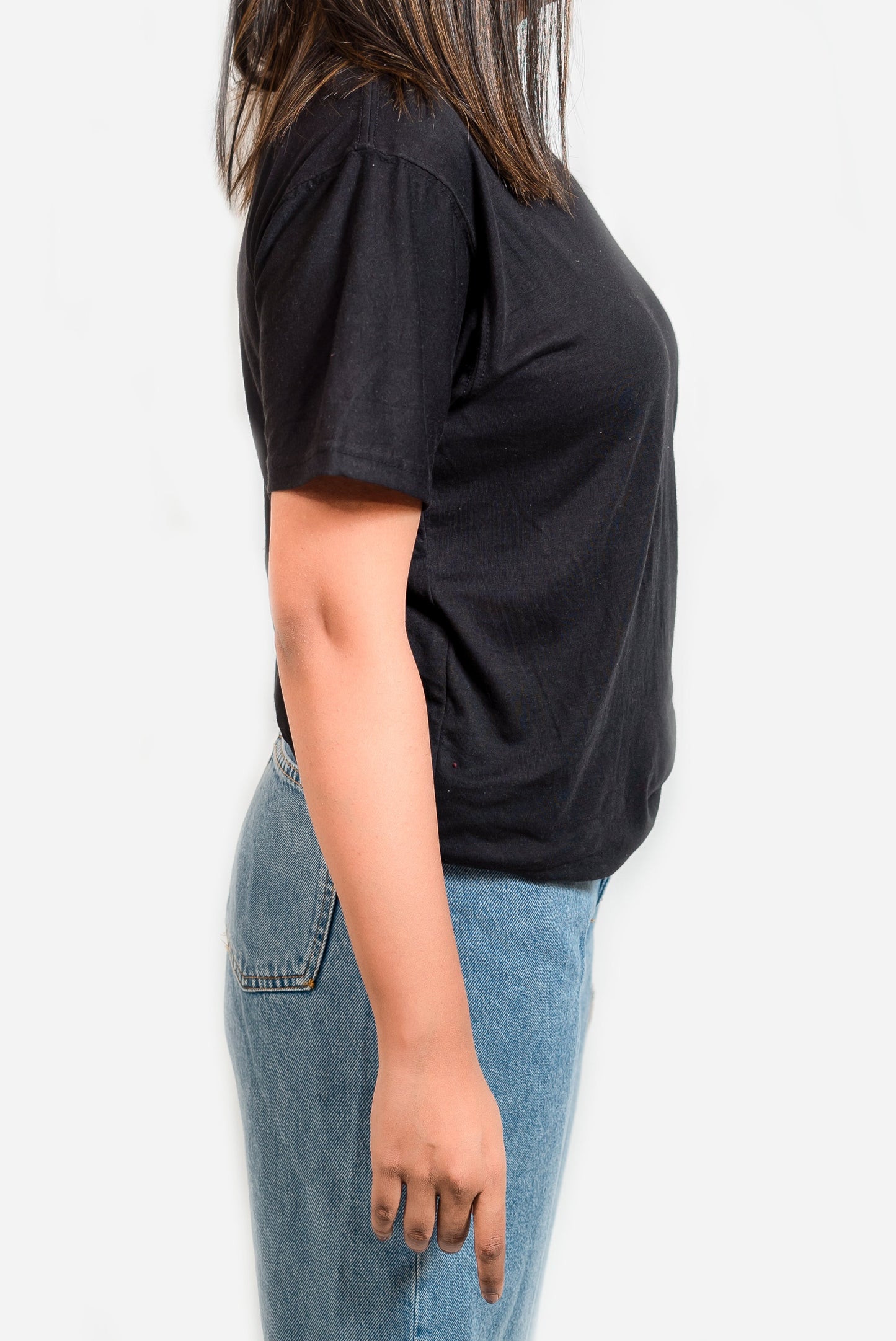 Crew Neck Short Sleeve Tee - Black // Women - teehoodie.co