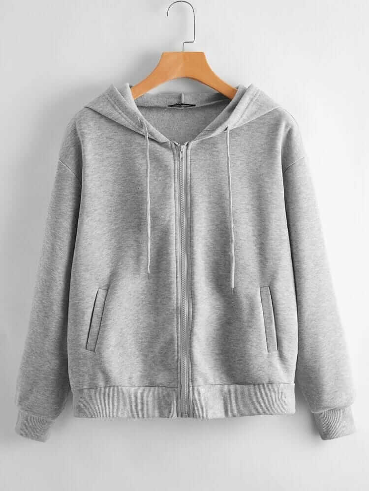 Basic Grey Zipper Hoodie