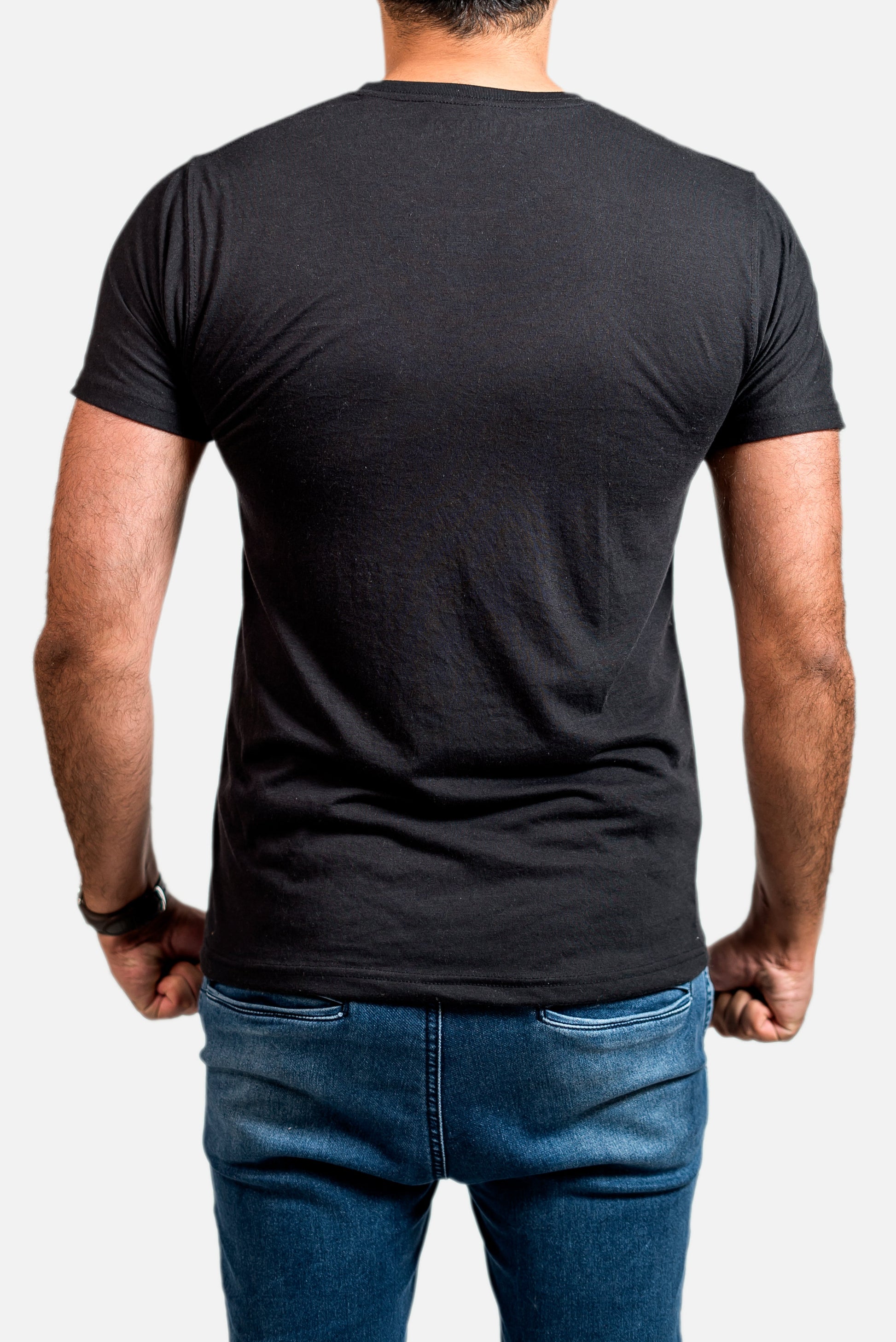 Crew Neck Short Sleeve Tee - Black // Men - teehoodie.co