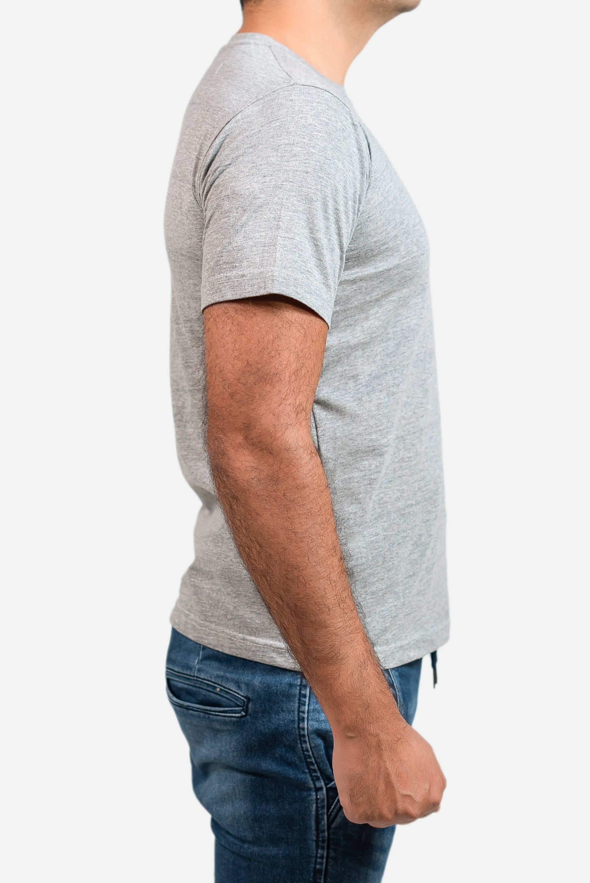 Crew Neck Short Sleeve Tee - Grey // Men - teehoodie.co