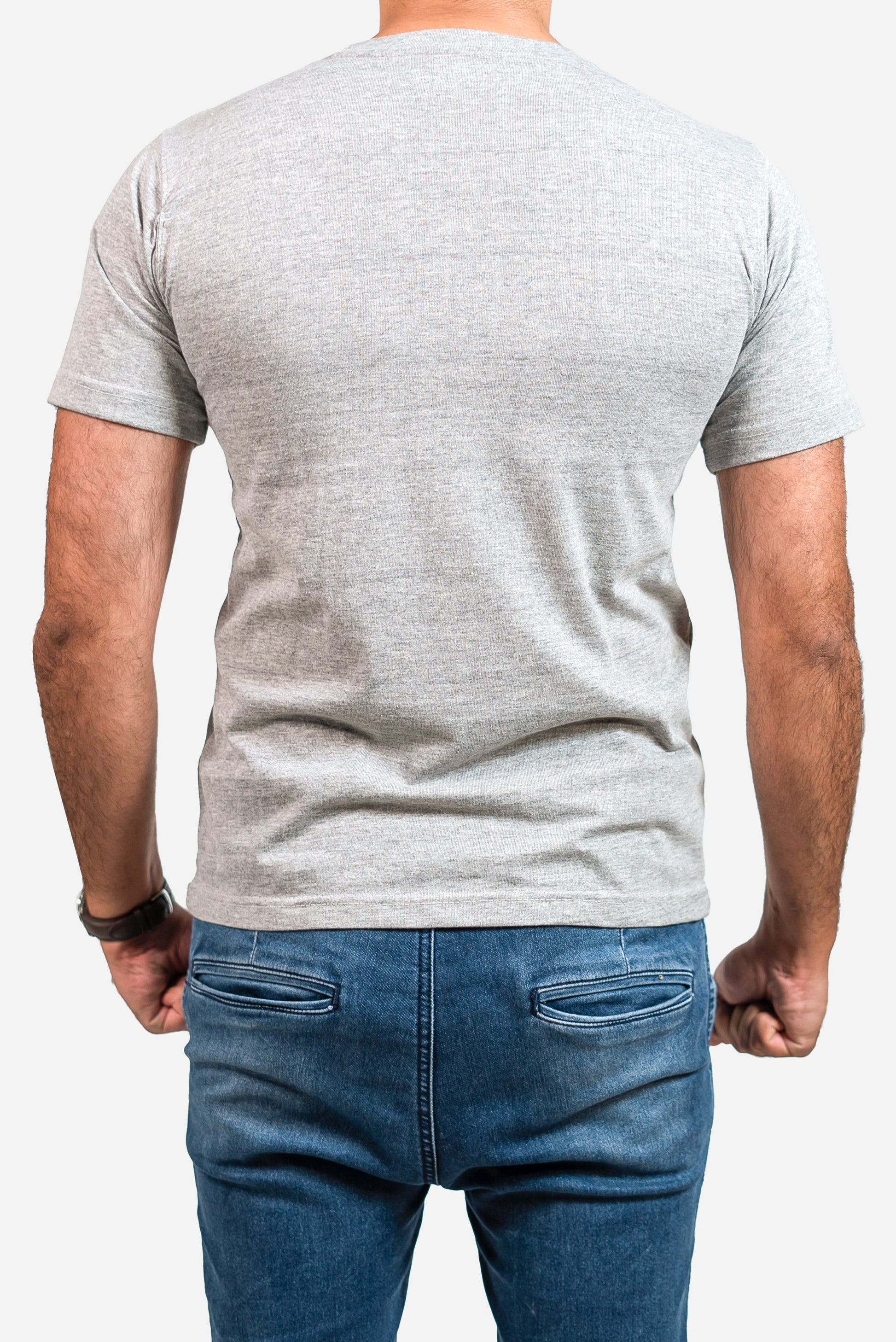 Crew Neck Short Sleeve Tee - Grey // Men - teehoodie.co