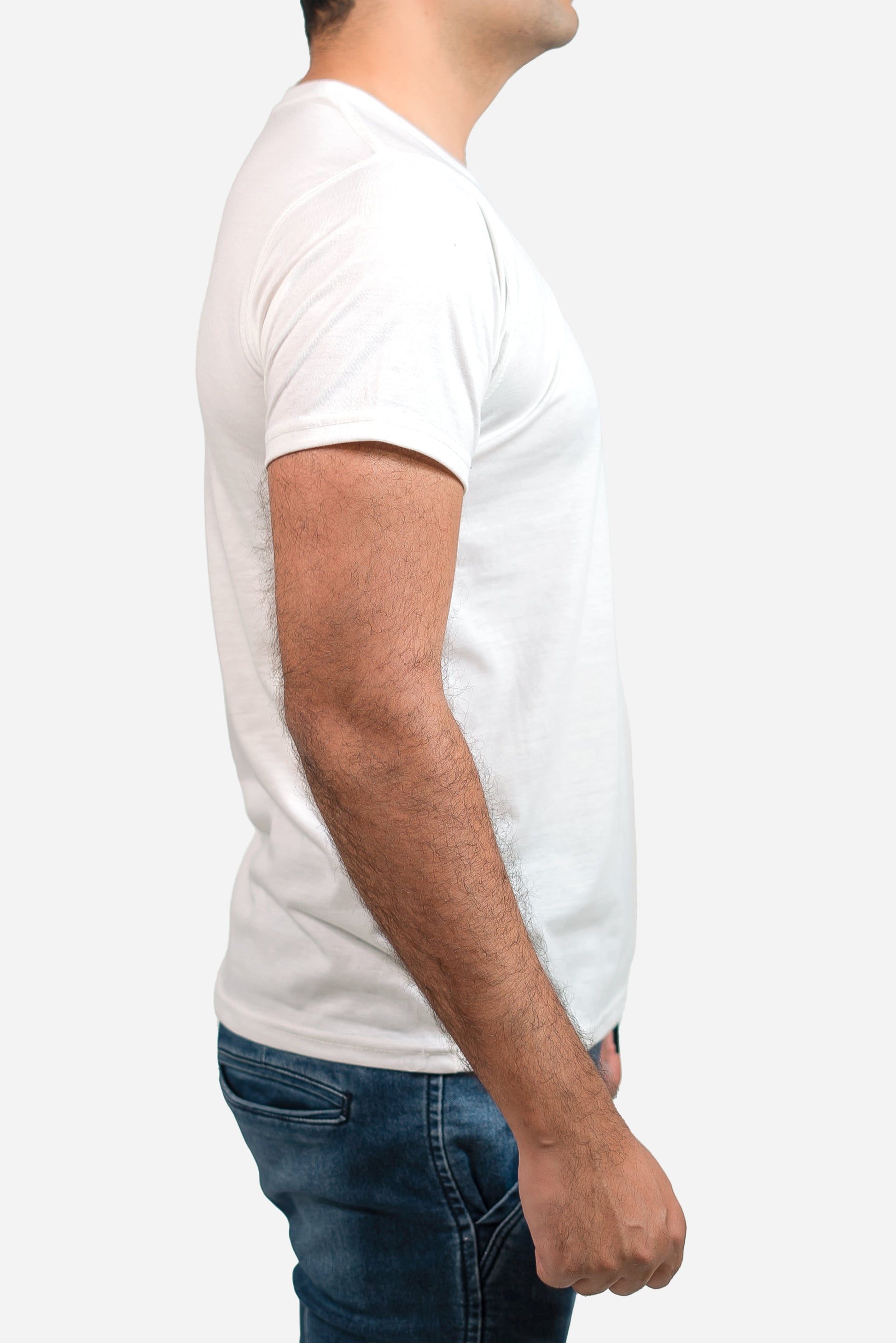 Crew Neck Short Sleeve Tee - White // Men - teehoodie.co