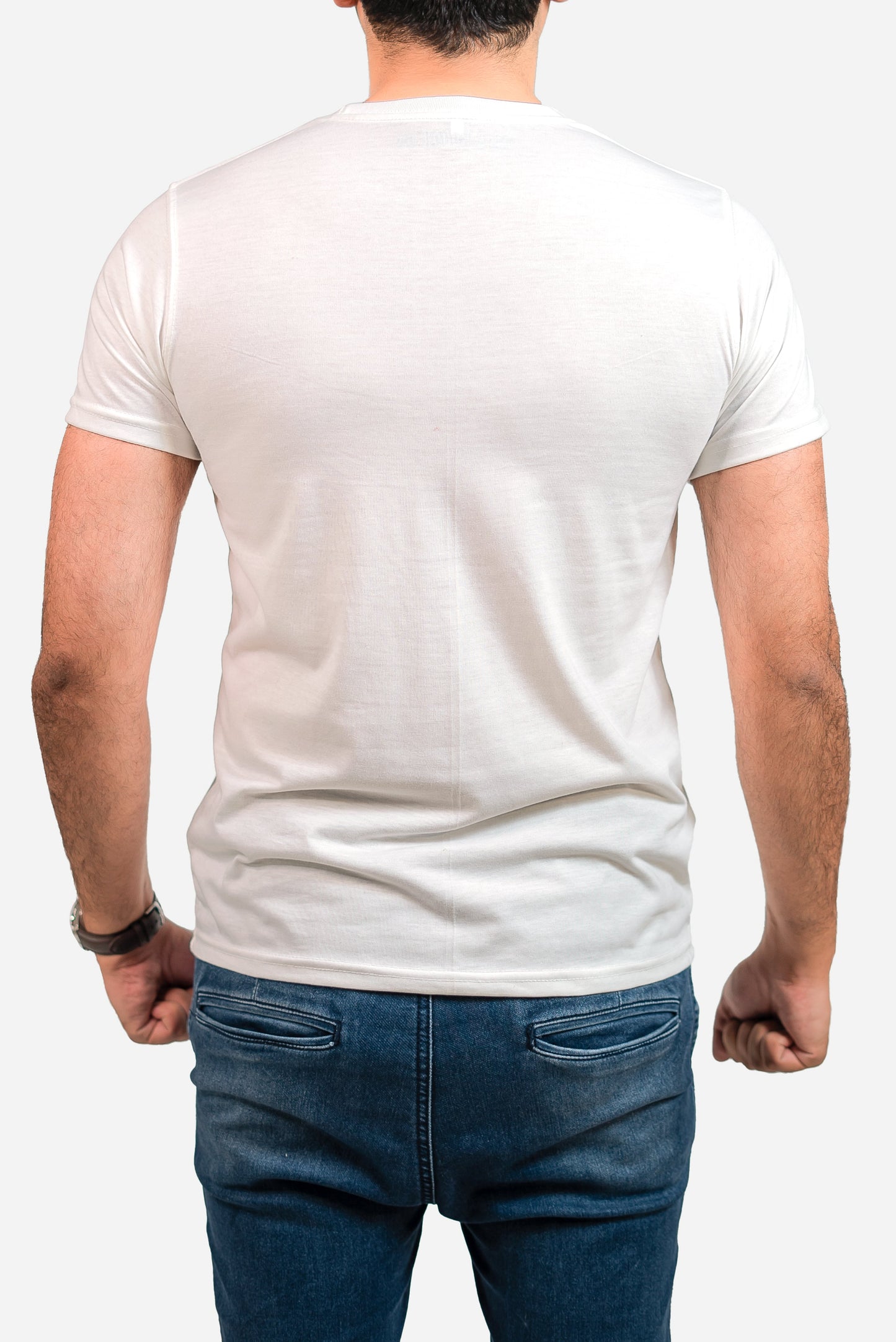 Crew Neck Short Sleeve Tee - White // Men - teehoodie.co