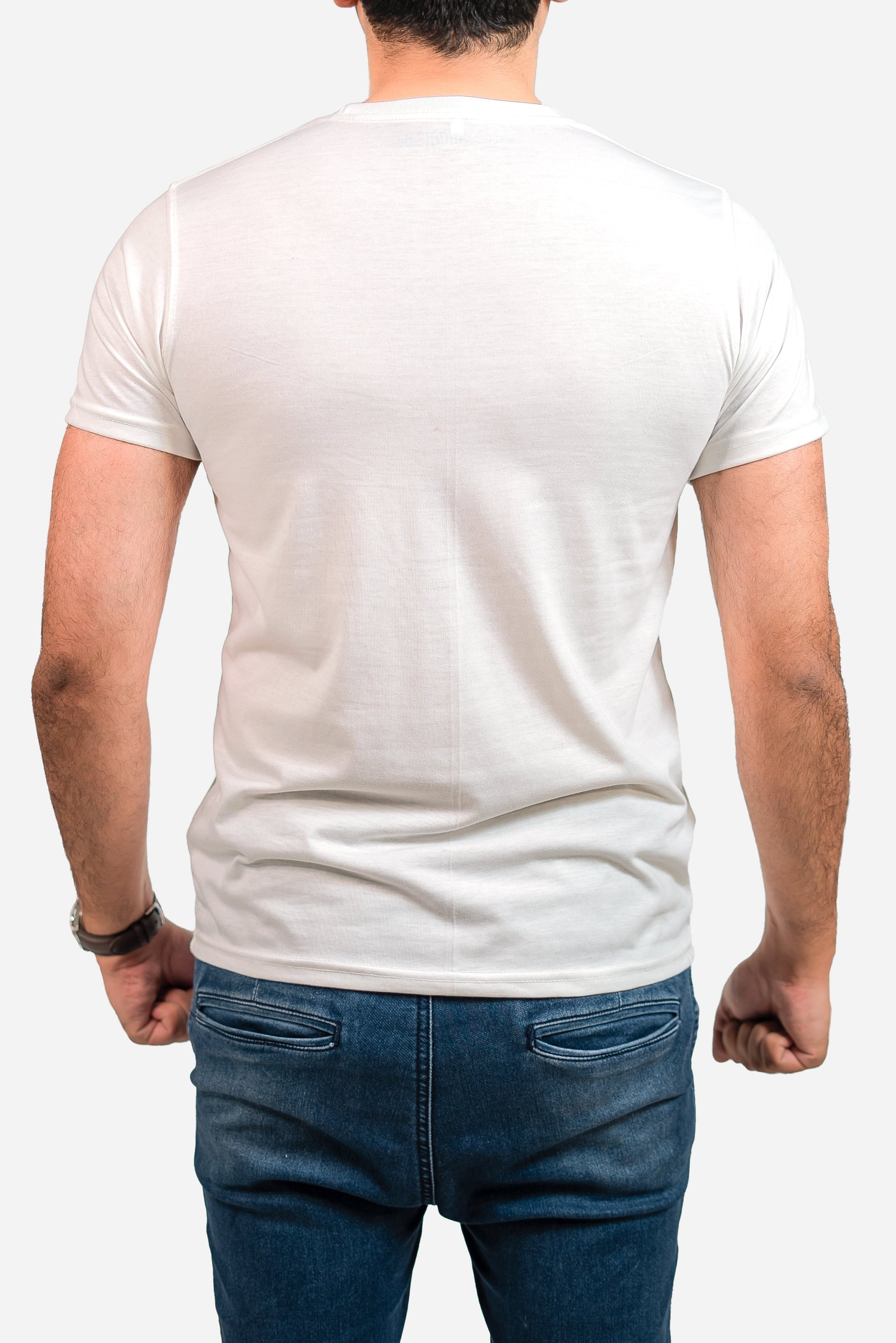 Crew Neck Short Sleeve Tee - White // Men - teehoodie.co