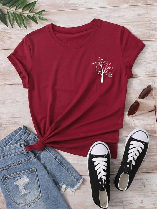 MARRON TEE TREE ON POCKET - teehoodie.co