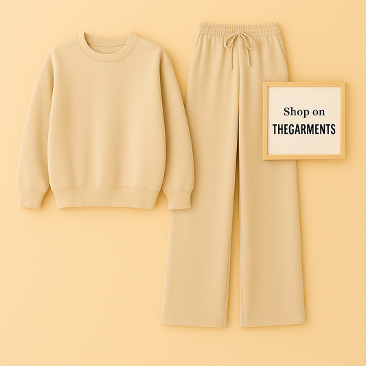 BEIGE SWEATSHIRT WITH BEIGE FLAPPER