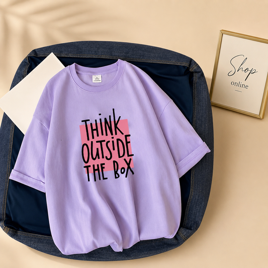 LILAC TEE THINK OUTSIDE THE BOX