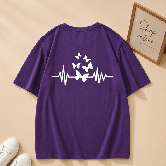 PURPLE TEE BUTTERFLY HEART BEAT