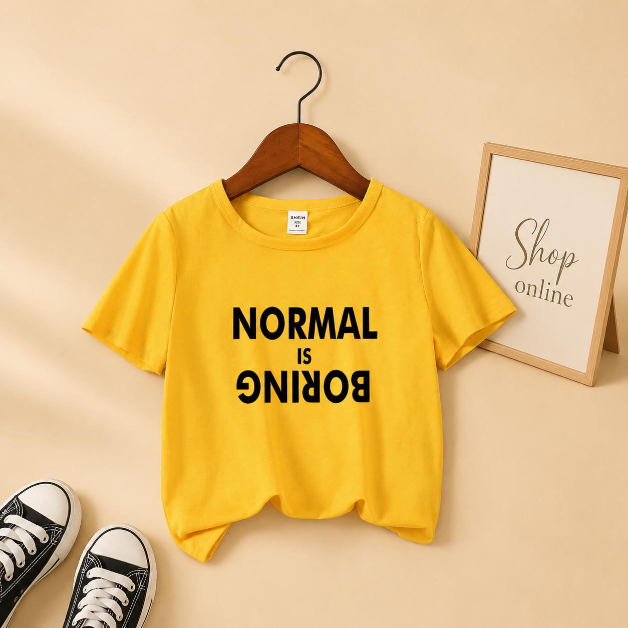 YELLOW TSHIRT(NORMAL IS BORING)