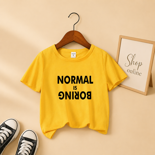YELLOW TSHIRT(NORMAL IS BORING)