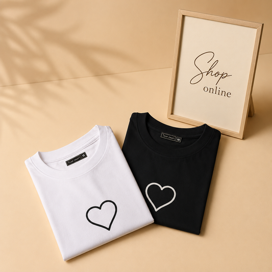 UNFILLED  HEART IN CENTRE Tshirt