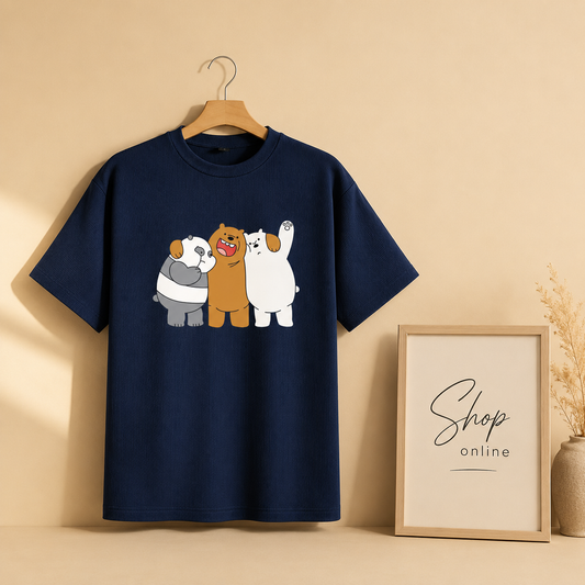 NAVY BLUE TSHIRT ( TOGETHER BEAR)