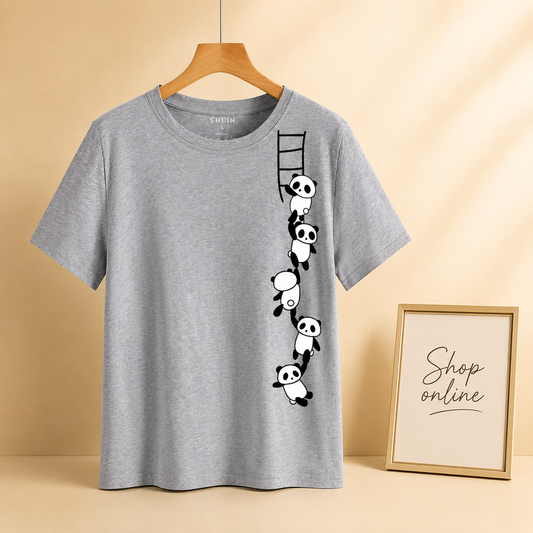 GREY TSHIRT ( PANDA LADDER)
