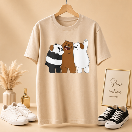 BEIGE T-SHIRT( TOGETHER BEAR)
