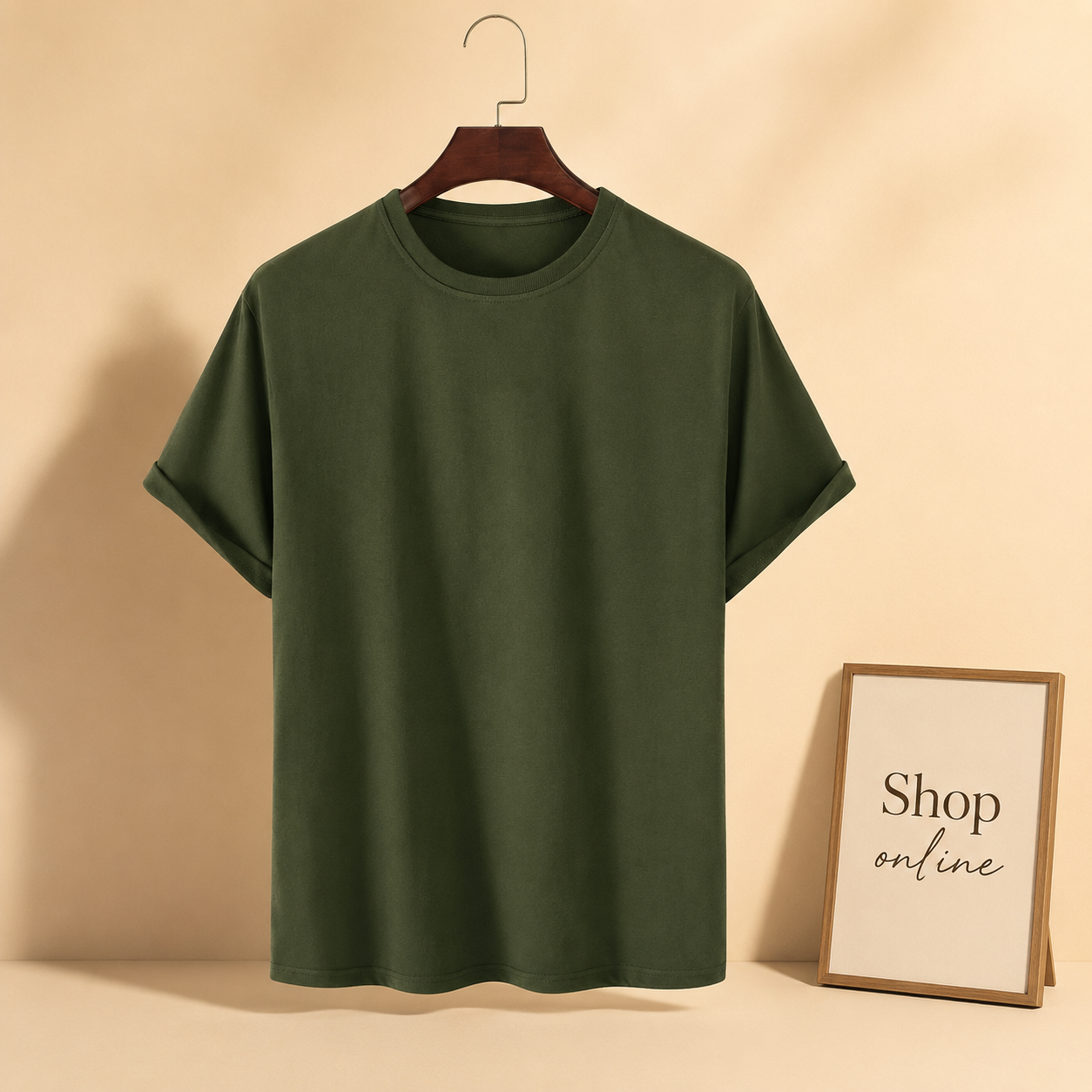 PLAIN OLIVE GREEN TSHIRT