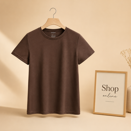 PLAIN DARK BROWN TSHIRT
