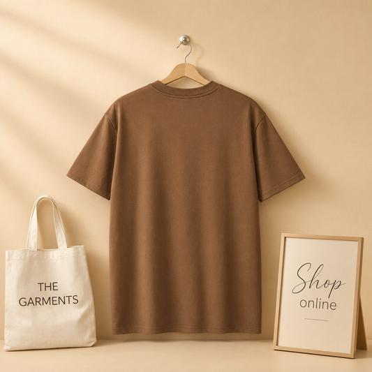 PLAIN LIGHT BROWN TSHIRT
