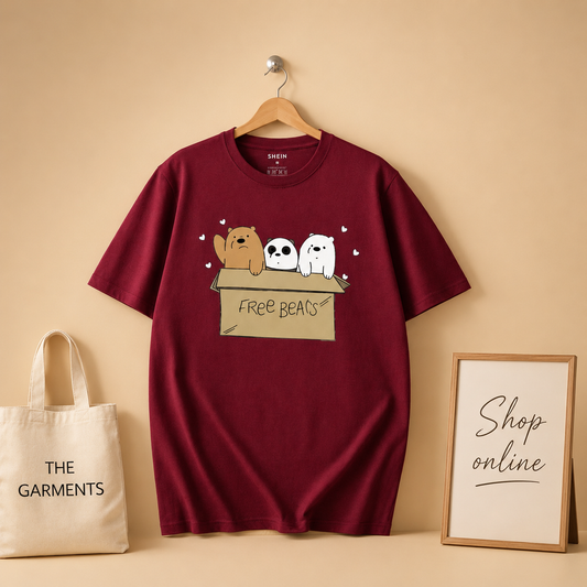 MAROON T-SHIRT (FREE BEARS)